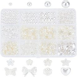 (52) Непрозрачная лаванда Абс пластиковые жемчужные бисера, разнообразные, разноцветные, 4~14x4~18x4~10 мм, отверстие : 0.8~2 мм