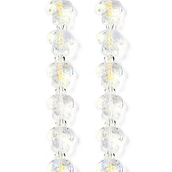 Прозрачный Нити прозрачных бусин из стеклянной эмали, бусины ручной работы, черепаха, прозрачные, 18x14x8.5 мм, отверстие : 1.2 мм, около 22 шт / нитка, 14.76~14.96'' (37.5~38 см)