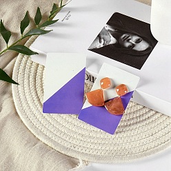 Средний Фиолетовый Карточки для демонстрации прямоугольных бумажных сережек, Карточки для демонстрации ювелирных изделий для хранения сережек и ожерелий, средне фиолетовый, 9x5.9x0.05 см, отверстие : 1.6 мм