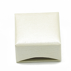 Beige Cardboard Ring Boxes, with Sponge Inside, Square, Beige, 5.8x5.8x3.7cm