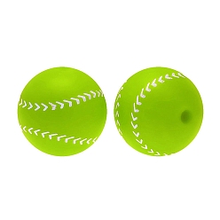 Baseball Пищевые экологически чистые силиконовые бусины, бейсбол, 19 мм