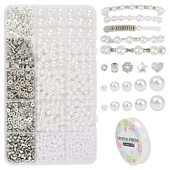 (52) Непрозрачная лаванда Наборы для самостоятельного изготовления браслетов из жемчуга и пластиковых бусин ccb, разноцветные, 4 мм, отверстие : 1.6 мм, 400 шт