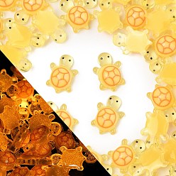 Светло-хаки Светящиеся кабошонов смолы, светится в темноте, черепаха, светлый хаки, 11x7.5x4 мм