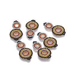 Разноцветный Японский бисер miyuki & toho ручной работы ссылки, Ткацкий станок, перегонный куб, красочный, 32~33x17x1.5~2 мм, отверстие : 2 мм