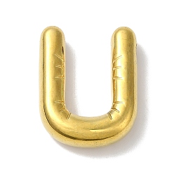 Letter U Ионное покрытие (ip) 304 подвески из нержавеющей стали, буквенное очарование, Буква U, 19x15x5 мм, отверстие : 2 мм