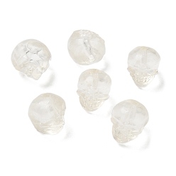 Хрусталь Природный кристалл кварца бусины, бусины из черепа рок-крстака, 9~9.5x8~8.5x9~9.5 мм, отверстие : 1.4 мм