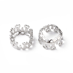 Platinum Brass Sew on Prong Settings, Filigree Open Back Claw Settings for Pointed Back Rhinestone, Square, Platinum, Tray: 6x6mm, 8x8x5mm, Hole: 0.8mm