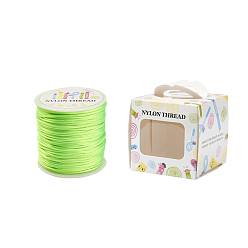 Лайм Нейлоновая нить, гремучий атласный шнур, желто-зеленые, 1.5 мм, около 100 ярдов / рулон (300 футов / рулон)