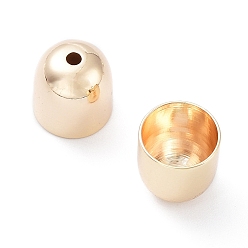 Настоящее золото 18K Латуни мозг заканчивается, Торцевые крышки, без кадмия, без никеля и без свинца, колонка, реальный 18 k позолоченный, 10x9.5 мм, отверстие : 1.8 мм, внутренний диаметр: 8.5 мм