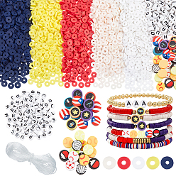 Mixed Color DIY Jewelry Making Findings Kits, including Polymer Clay Beads, Acrylic Beads, Crystal Thread, Mixed Color, 6~12x6~10x1~5mm, Hole: 1.2~2.5mm