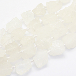 Хрусталь Природных кристаллов кварца бисер нитей, горного хрусталя, самородки, 17~30.5x11~26x11~26 мм, отверстие : 2 мм, около 16~19 шт / нитка, 15.7 дюйм (40 см)