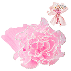 Ярко-Розовый 3.8 ярдов полиэстеровой плиссированной кружевной отделки, кружевная лента с рюшами и пластиковым жемчужным краем, для декора букета, ярко-розовый, 10-5/8 дюйм (270 мм), около 3.8 ярдов (3.5 м) / шт