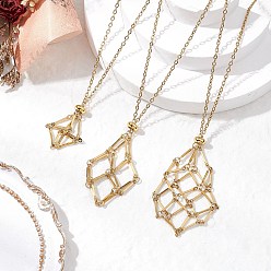 Golden 3Pcs 3 Sizes 304 Stainless Steel Macrame Pouch Empty Stone Holder Necklace Making, Golden, 17.72~29.53 inch(45~75cm), 1pc/size
