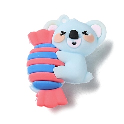 Candy Пластиковые подвески из пвх, коала очарование, конфеты, 48x40x20 мм, отверстие : 2.5 мм