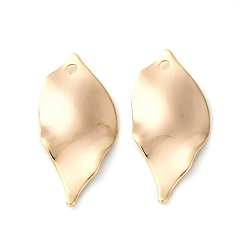 Настоящее золото 18K Латунные подвески, без кадмия, без никеля и без свинца, лист, реальный 18 k позолоченный, 20x9x0.5 мм, отверстие : 1 мм