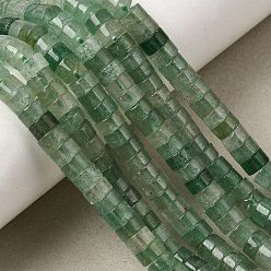 Quartz Fraise Brins de perles de quartz vert naturel, perles heishi, Plat rond / disque, 6x3~3.5mm, Trou: 0.8mm, Environ 54~55 pcs/chapelet, 7.38''~7.54'' (18.75~19.15 cm)