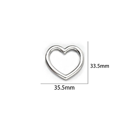 Stainless Steel Color Titanium Steel Links Rings, Heart-Shaped Connector, Stainless Steel Color, 33.5x33.5mm