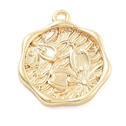 Настоящее золото 18K Латуни pendans, , реальный 18 k позолоченный, 14.5x13x2 мм, отверстие : 1 мм