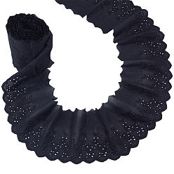 Черный 7.5 ярдов хлопковых цветочных кружевных лент, для декора из ткани своими руками, чёрные, 4-7/8 дюйм (124 мм)