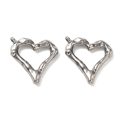 Нержавеющая Сталь Цвет 304 подвески из нержавеющей стали, шарма сердца, анти-тускнение, цвет нержавеющей стали, 22x21x4 мм, отверстие : 1.5 мм