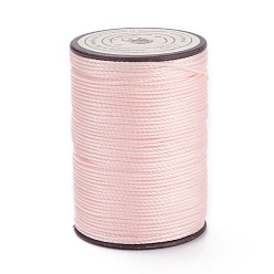 Розовый Круглая вощеная нить из полиэстера, микро шнур макраме, витой шнур, для шитья кожи, туманная роза, 0.8 мм, около 54.68 ярдов (50 м) / рулон