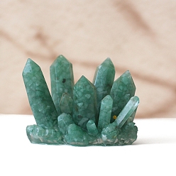 Зеленый Авантюрин Натуральный зеленый авантюрин кристалл кластерная форма украшение для дома, статуэтки фэн-шуй, 90x70 мм