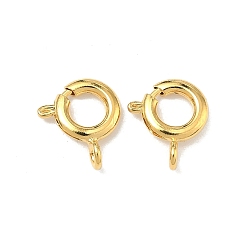 Золотой Латунная застежка пружинного кольца, долговечный, стойки покрытие, золотые, 7x3.5 мм, отверстие : 1.4 мм