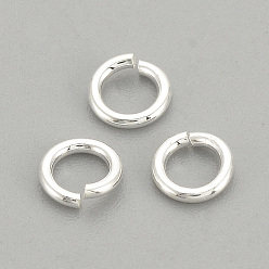 Plata 925 anillos de salto abiertos de plata esterlina, rondo, plata, 4x0.7 mm, 21 calibre, 2 mm de diámetro interior