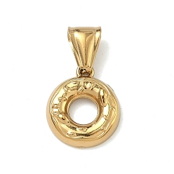 Real 20K Gold Plated 304 подвески из нержавеющей стали, пончик очарование, ионное покрытие (ip), долговечный, реальный 20 k позолоченный, 17.5x15x3 мм, отверстие : 4x9 мм