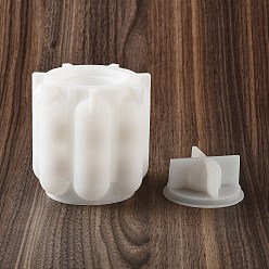 White DIY Candle Silicone Molds, for Scented Candle Making, Column, White, 9.4x11.5cm