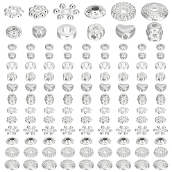 Серебро 480шт 12 стили бусины из сплава, серебряные, 3.5~8x3.5~8x1.3~5 мм, отверстие : 1~2.5 мм, 40 шт / стиль