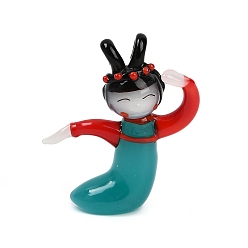 Human Украшение для витрины ручной работы в технике лэмпворк, для украшения домашнего офиса, леди династии Тан, 63x53.5x20 мм