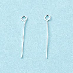 Серебро Латунный штифт, долговечный, без кадмия и без свинца, серебряные, 20~20.5x2.7x0.45 мм, 24 датчик, отверстие : 1.8 мм