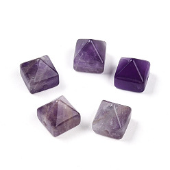 Аметист Природный аметист бисера, пирамида, 9~10.5x10~10.5x10~10.5 мм, отверстие : 1.2~1.4 мм