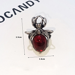 Spider Ретро сплав с регулируемыми манжетами из смолы, античное серебро, паук, 39x26 мм, внутренний диаметр: регулируемый