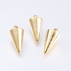 Golden 304 Stainless Steel Pendants, Spike/Cone, Golden, 13.5x7mm, Hole: 2mm