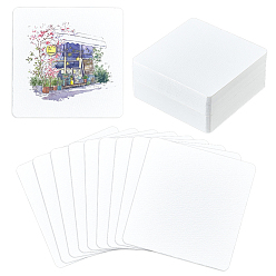 Square 50Pcs Blank Paper, White, Square, 100x100x0.3mm
