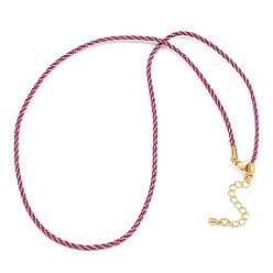 Средний Фиолетово-красный 2мм нейлоновый плетеный шнур для изготовления ожерелий, с латунными выводами и 202 застежками из лобстера из нержавеющей стали, золотые, долговечный, стойки покрытие, средне фиолетовый красный, 17.72 дюйм (45 см)