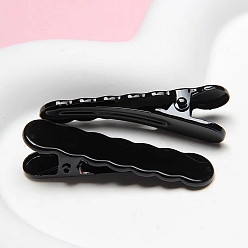 Черный Заколки для волос из кожи аллигатора, аксессуары для волос для женщин и девочек, чёрные, 49x13 мм