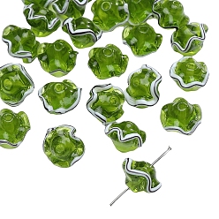 Светло-зеленый Коричневый Юбка ручной работы из бисера лэмпворк, браслет из бисера своими руками, ювелирные аксессуары, оливковый, 17x12 мм