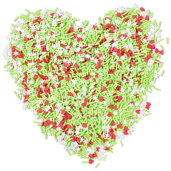 Лайм 100г полимерных глинистых кабошонов, ногтей декоративные аксессуары, разнообразные, желто-зеленые, 4~10.5x1.5~5.5x1~1.5 мм