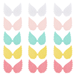 (52) Непрозрачная лаванда Ahademaker 50шт 5 цвета ткань тиснение крыло орнамент аксессуары, с блеском порошок, швейные украшения, разноцветные, 65x93x1 мм, 10 шт / цвет