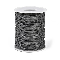 Серый Воском хлопчатобумажная нить шнуры, серые, 1 мм, около 100 ярдов / рулон (300 футов / рулон)