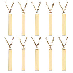 Золотой 10шт. ожерелье из железа с латунным покрытием, кубоид, золотые, 20.28 дюйм (51.5 см)
