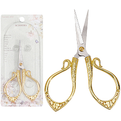 Цветок 1 ножницы из нержавеющей стали для ПК, швейные инструменты, золотые и нержавеющая сталь цвет, цветок, 107x58.5x6 мм