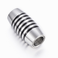 Нержавеющая Сталь Цвет Гладкая 304 магнитные застежки из нержавеющей стали с клеевыми концами, с эмалью, баррель, цвет нержавеющей стали, 21x10.5 мм, отверстие : 6 мм