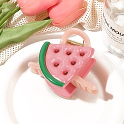 Арбуз Заколки для волос из фруктового пластика, аксессуары для волос для женщин и девочек, арбуз, 60~65x80~85x50 мм