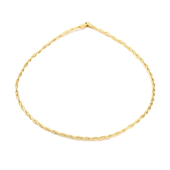 Настоящее золото 18K Ожерелья из цепочек-змей из латуни с двойным плетением, реальный 18 k позолоченный, 18.11 дюйм (46 см)