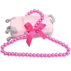 Ярко-Розовый Полиуретановая вешалка для одежды миниатюрная модель, аксессуары для кукольного домика с микро-ландшафтом, со стеклянной жемчуг, притворяясь опорными украшениями, ярко-розовый, 200 мм