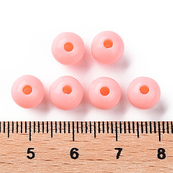 Light Salmon Opaque Acrylic Beads, Round, Light Salmon, 8x7mm, Hole: 2mm, about 1745pcs/500g